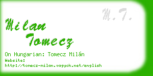 milan tomecz business card